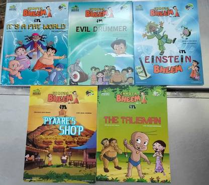 Chota Bheem In Einsteen, The Talisman, Pyaare's Shop, It's A Fat World & Evil Drummer Set Of 5 Books