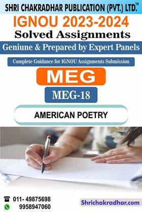 IGNOU MEG 18 Solved Assignment 2023-24 American Poetry IGNOU Solved Assignment MEG IGNOU MA English (2023-2024) Meg18