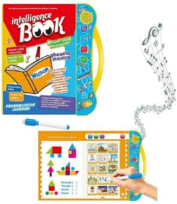 Intelligence Educational Interactive Book For 3+ Year Kids - Phonetic Learning Book With Sound, Educational English Reading Book - Alphabets, Numbers, Vegetables, Occupation, Animals, Colors, Fruits, Transport Vehicles, Relationships, Musical Instruments, Geometrical Shapes & Many More