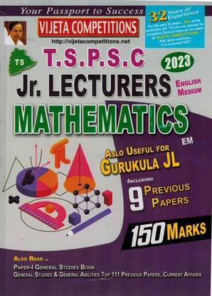 TSPSC Junior Lecturers MATHEMATICS [ ENGLISH MEDIUM ]
