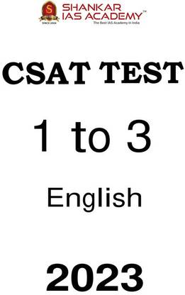 शंकर IAS CSAT 3 टेस्ट सीरीज़ इंग्लिश फॉर 2023