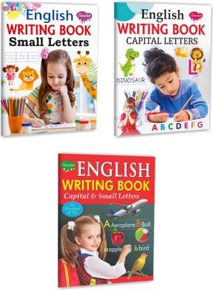English Writing Book of Small Letters, Capital Letters and Small & Capital Letters : Alphabet Book for Kids, Learning Letters Book for Kids, Kids Learning Books, Kids Practice Word Book | Gift Pack of 3 English Writing Book for Kids
