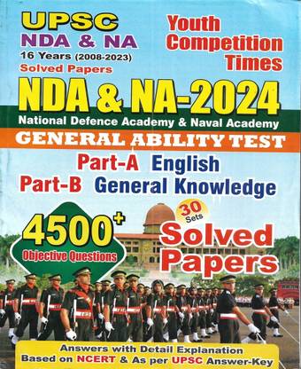 UPSC NDA & NA 2024 General Ability Test English & General Knowledge Solved Papers 2023 To 2008 In Hindi & English Both