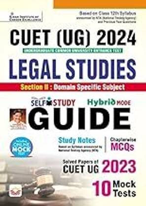 Kiran CUET UG 2024 Legal Studies GUIDE Study Notes + Chapterwise MCQs + Solved Paper Of 2023 + 10 Mock Tests (English Medium)