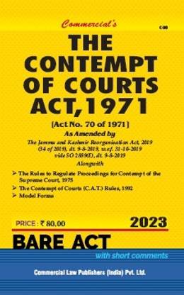 Contempt Of Courts Act, 1971 Alongwith Rules To Regulate Proceedings For Contempt Of
Supreme Court, 1975