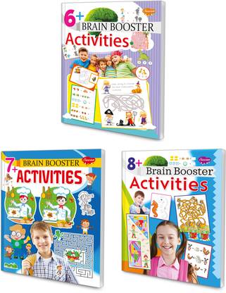 Best For Kids Set Of 3 Brain Teasers Activity Books | 6+ Brain Booster Activity, 7+ Brain Booster Activity And 8+ Brain Booster Activity Books