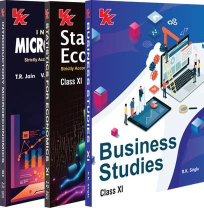 Introductory Microeconomics And Statistics For Economics By TR Jain & VK Ohri & Business Studies By RK Singla Class 11 (Set Of 3) | CBSE (NCERT Solved) | Examination