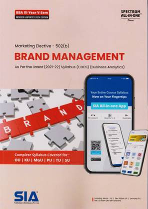 Brand Management (Business Analytics) B.B.A III-Year V-Sem As Per The Latest (2021-22) Syllabus (CBCS)-(Marketing Elective-502(B)) Revised & Updates 2024 Edition
