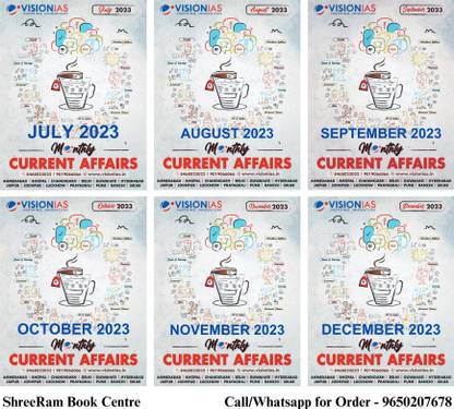 VISION IAS Monthly Magazine Current Affairs July To December 2023 English Medium For UPSC Civil Service Preparation Set Of 6 Books Photocopy 2024