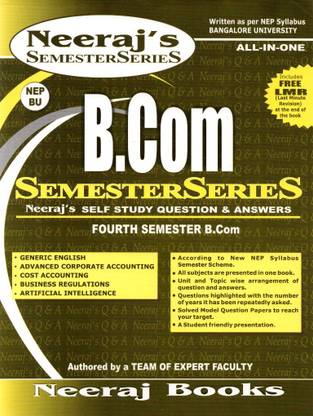 B.Com - 4th SEMESTER - Self Study Question And Answers-All In One |As Per NEP Syllabus - Bangalore University|