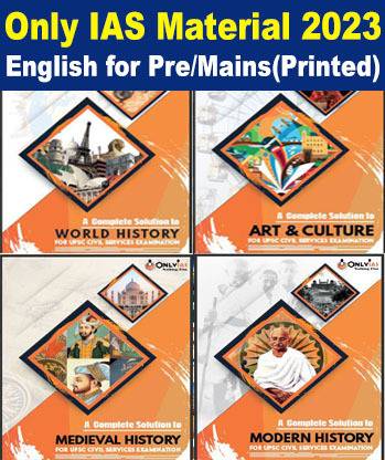 Only IAS Study Material And Notes 2023 Complete Solutions Printed For Prelims And Mains Printed Notes (Art & Culture, Medieval, Modern History And World History Paperback, Photocopy