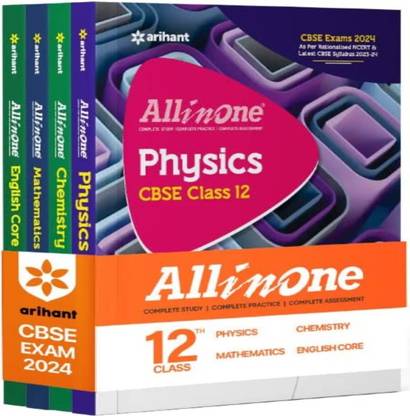 Arihant All In One Class 12th Physics, Chemistry, Mathematics, English Core For CBSE Exam 2024 (Set Of 4 Books)