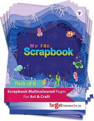 Scrapbooks For Kids | A4 Size Scrapbook | 32 Pages | Colorful Scrapbook Paper For Birthday, School, Home | Set Of 6 Scrap Books