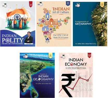 StudyIQ Combo: Indian Polity, Indian Economy, Indian Art & Culture, Principles Of Geography & Fundamentals Of Indian Geography (English Latest Edition) UPSC 2025 Civil Services Exam State Administrative Exams