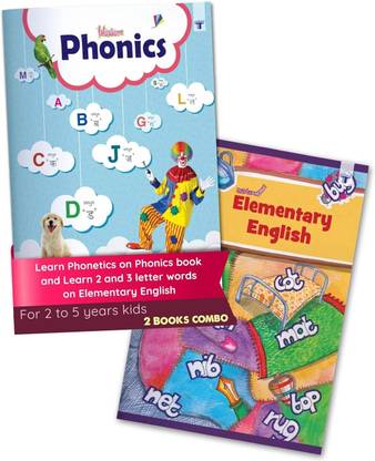 English Alphabet Phonics Books For Kids And Babies | 2 To 5 Year Old | Picture Book With Introduction To Various Alphabet Sounds | Learn To Read And Write Two And Three Letter Words With Activities | Set Of 2 Books