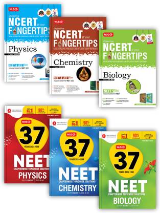 MTG Objective NCERT At Your FINGERTIPS & 37 Years NEET Previous Year Solved Question Papers With Chapterwise Topicwise Solutions Physics, Chemistry & Biology | NEET PYQ Book For 2025 Exam (Set Of 6)