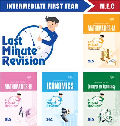 LMR Intermediate First Year MEC Mathematics IA & IB Economics, Commerce & Accountancy (4 Book Set) Latest 2024 Updated Edition