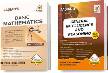 Combo Of Basic Maths And General Intelligence & Reasoning Guide Book 2024 For Class 6 Entrance Exams (Set Of 2 Books, English Medium)