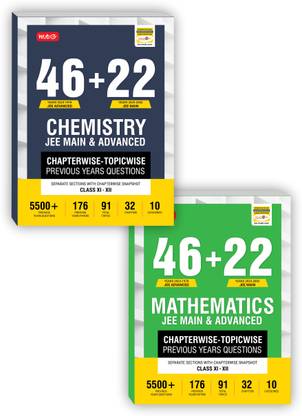 MTG 46 + 22 Years JEE Main And IIT JEE Advanced Previous Years Solved Question (PYQ) Papers With Chapterwise Topicwise Solutions Chemistry, Mathematics For 2024 Exam (Set Of 2 Books)