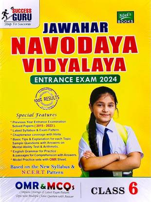JAWAHAR NAVODAYA VIDYALAYA 2024 Entrance Exam Guide Class 6 (English Medium)