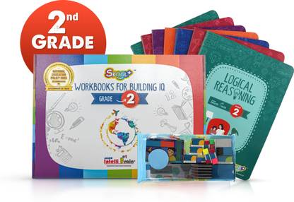 Skool Plus- Workbooks For Class 2 For Increasing IQ | Science, Maths, Logical Reasoning, General Knowledge, English Books With Pencil Set | Set Of 8 Skill-Focused Books For Olympiad Exams By ALLEN Career Institute