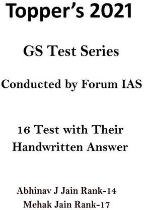 Toppers Abhinav J Jain And Mehak Jain GS Test Copy Notes By Forum IAS For Mains