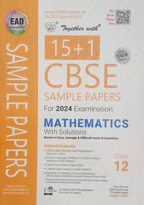 Rachna Sagar Together With Cbse Sample Papers For 2024 Examination Mathematics Class 12