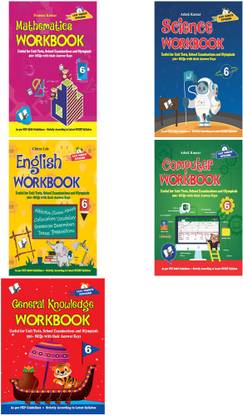 V&S Publishers Workbooks (English, Mathematics, Computers, Science, General Knowledge) NCERT & CBSE Based MCQ WORKBOOKS COMBO Class - 6 (Set Of 5 Books)