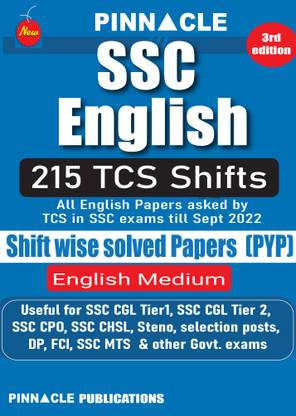 SSC English 215 TCS Shifts - Previous Year Solved Papers English Medium