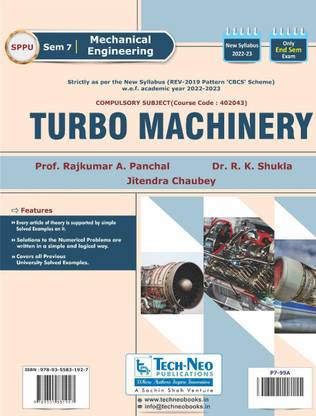 टर्बो मशीनरी फॉर SPPU सेम 7 मैकेनिकल एंड ऑटोमोबाइल इंजीनियरिंग कोर्स कोड :402043 एकेडमिक ईयर 2022-2023