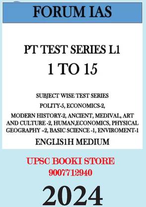 FORUM IAS Prelims Test Series 1-15 (L1) 2024 English Medium