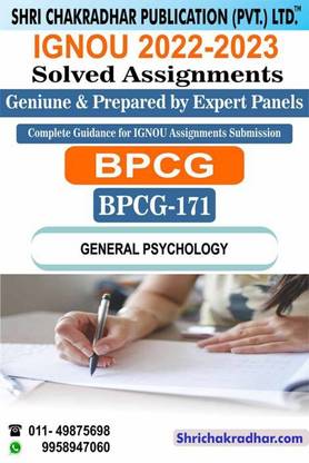 IGNOU BPCG 171 Solved Assignment 2022-23 General Psychology IGNOU Solved Assignment IGNOU BAG Psychology (2022-2023) Bpcg171