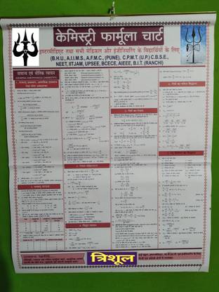 Chemistry Trishul Formula Chart In Hindi For Intermediate Students