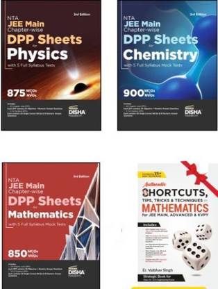 Combo (3) NTA JEE Main Chapter-Wise DPP Sheets For Physics, Chemistry & Mathematics With 5 Full Syllabus Tests 3rd Edition | Authentic Shortcuts Mathematics Book With Multiple Choice Questions ... | Daily Practice Problems Kota Style