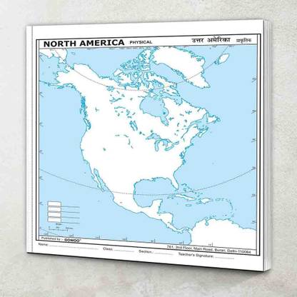100 North America Physical Outline Map For School