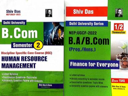Shiv Das Combo Delhi University B Com Prog 1st Year Human Resource Management (HRM) DSC Course & Finance For Everyone Set Of 2 Books Semester 2 UGCF/NEP Past Year Papers Regular SOL NCWEB