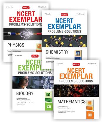 NCERT Exemplar Problems - Solutions Fully Solved & Error Free For Class-12( Physics+ Chemistry+Biology+Mathematics ) Set Of 4 Books