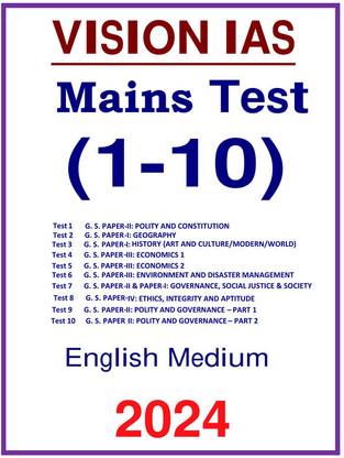 Mains 1 To 10 Test Series By Vision IAS In English For UPSC 2024