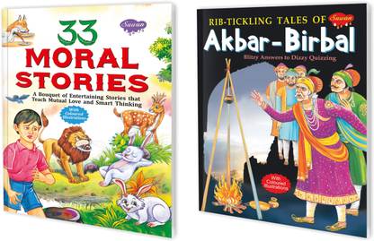Set Of 2 Books | Tell Me A Great Story Books Of 33 Moral Stories And Rib-Tickling Tales Of Akbar-Birbal