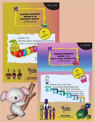 Ukg Kg2 Math Concept Practice Book Set Of Number And Ones Tens Hundreds Activity Workbook |cbse/icse Mental Math| Number Line Addition Subtraction Worksheets| Ascending- Descending Order| Skip Counting & Backward Counting And More| 4.5 To 6 Years Kids By Mathsninjas Bookland(Combo Of 2)