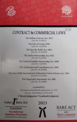 Law Of Contract Bare Act With Interpretation Clause, Short Comments, Recent Judgments & Landmark Judgments