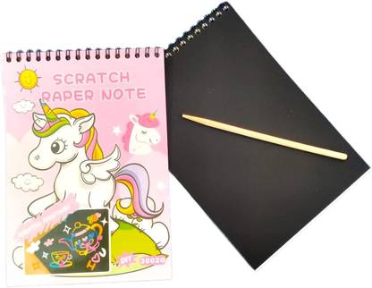 Best Cute Unicorn Scratch Notebook With Scratching Tool Theme, Scrapbook Kit