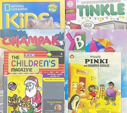 NG किड्स, टिंकल, चंपक इंग्लिश, द चिल्ड्रन्स बुक एंड यंग भास्कर दिसंबर 2022 विथ पिंकी कॉमिक्स