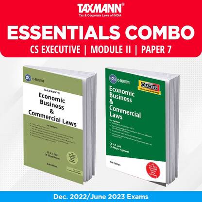 Taxmann's ESSENTIALS COMBO For CS Executive Dec. 2022/June 2023 Exams – Module II | Paper 7 | Economic Business & Commercial Laws (EBCL) | TEXTBOOK & CRACKER | Set Of 2 Books