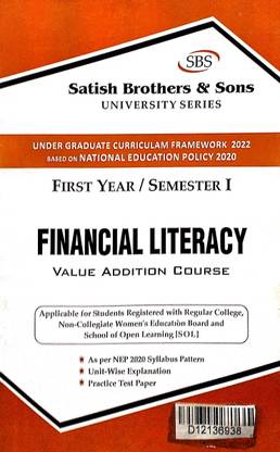 SBS Delhi University 1st Tear Financial Literacy (Value Addition Course) Semester 1 Regular & SOL & NCWEB Based On UGCF/NEP Past Year Papers