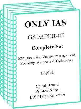 Full Set Only IAS GS Paper 3 Printed Notes English For Mains 2023 To 2024