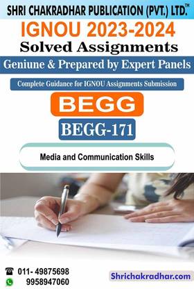 IGNOU BEGG 171 Solved Assignment 2023-24 Media And Communication Skills IGNOU BAG English (2023-2024) Begg171