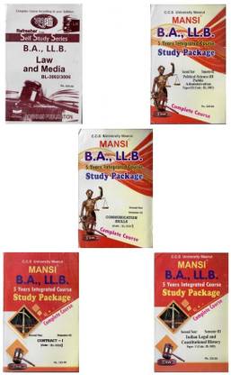Mansi’s ( 3rd Semester )C.C.S. University Meerut B.A. LL.B ( Media, Contract, Political Science, Public Administration, Legal & Constitutional History, Communication Skills) Combo 5 Books English