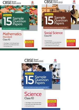Arihant Cbse 15-Sample Question Paper Mathematics Standard-Social Science-Science [set Of 3 Book] For Class -10th