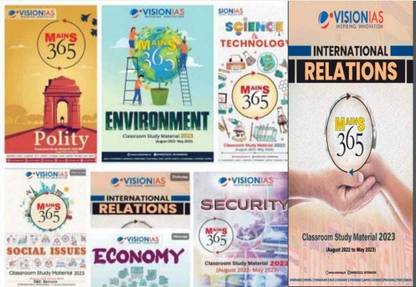 VISION IAS MAINS 365 Polity,Economy,IR ,Security, Science Technology,Environment & Social Issues General Studies Classroom Study Material From Aug 2022 - May 2023 (Pack Of 7 Books Set) 2024